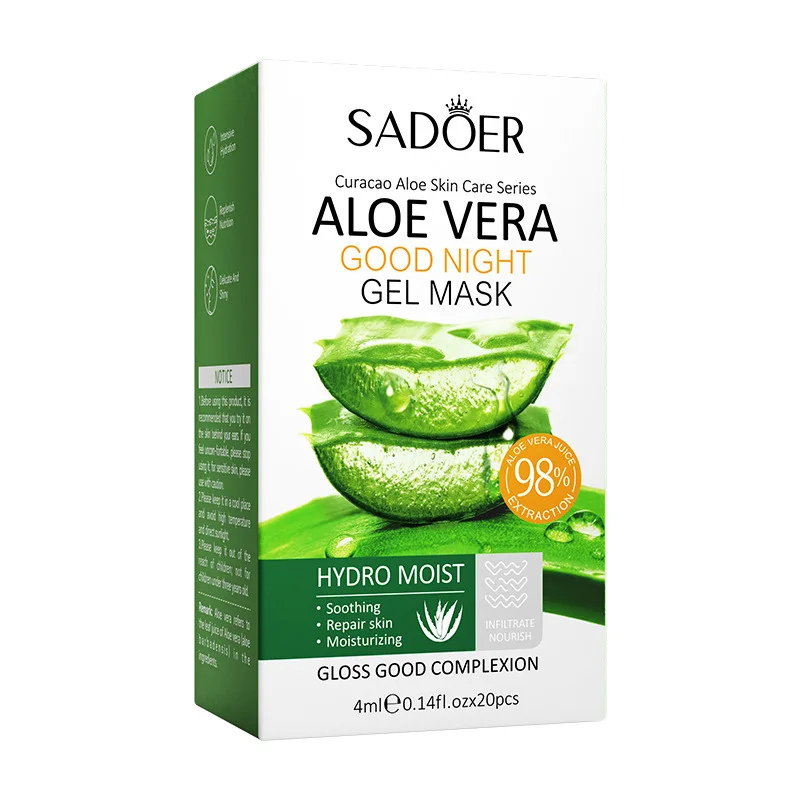 Mascarilla Facial Portátil de Aloe Vera – 20 Unidades