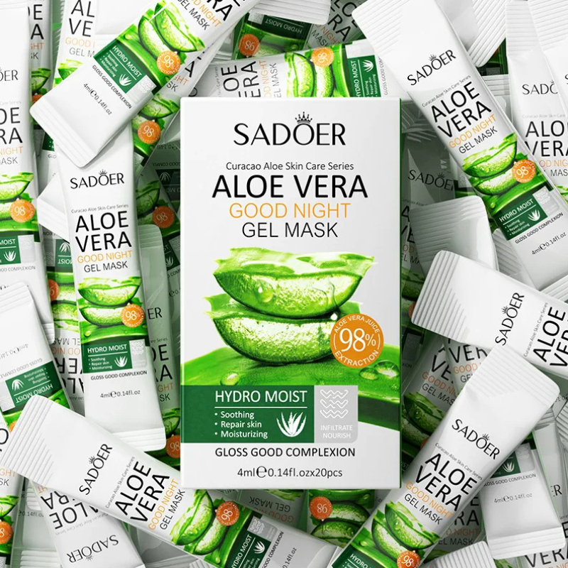 Mascarilla Facial Portátil de Aloe Vera – 20 Unidades