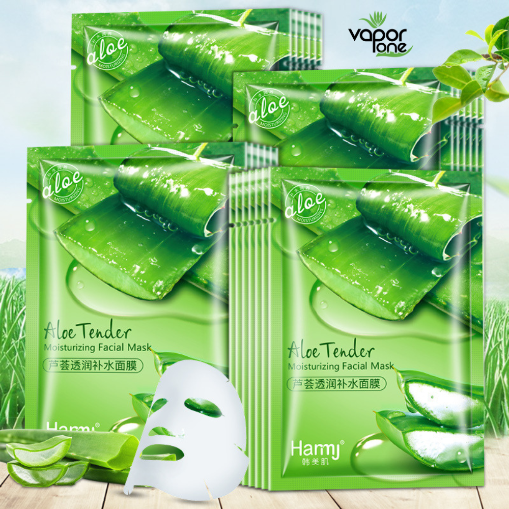 Kit 10 Mascarillas Faciales Anti-Edad Aloe Vera